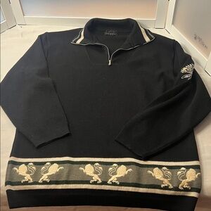 Men’s bogner wool sweater 1/4 zip M black multi